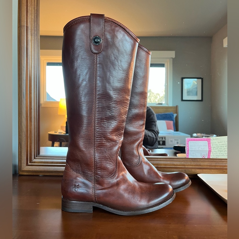 Frye Melissa Cognac Riding Boots - Picture 4 of 11